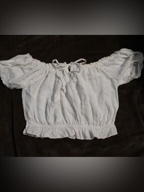 Brandy Melville White Off-Shoulder Crop Top